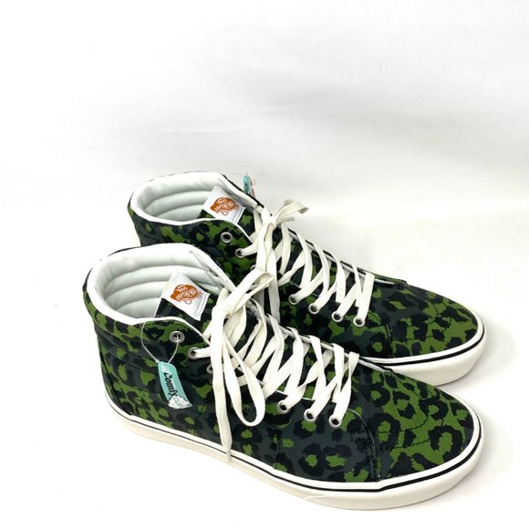 VANS SK8-HI Leopard Shoes Men's Size Green Comfycush Canvas Cactus VN0A3WMB9L9 - Picture 4 of 9